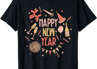 Happy New Year NYE Party 2024 Funny New Years Eve Confetti T-Shirt