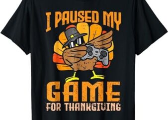 Happy Thanksgiving Dabbing Gamer Turkey Kids Boys Girls Men T-Shirt