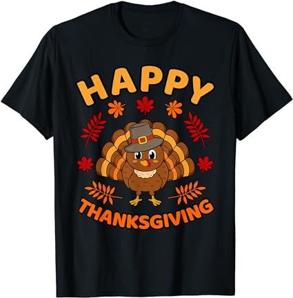 Happy thanksgiving funny turkey family men women graphic t-shirt