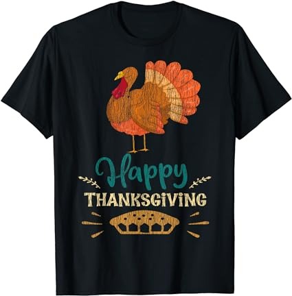Happy thanksgiving pie turkey costume family pajama party t-shirt