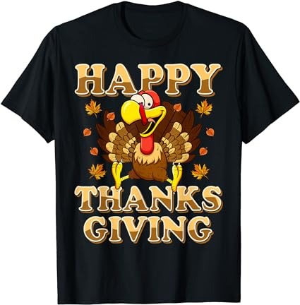 Happy thanksgiving shirt for boys girls kids turkey day gift t-shirt