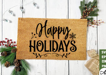 Happy holidays Doormat SVG