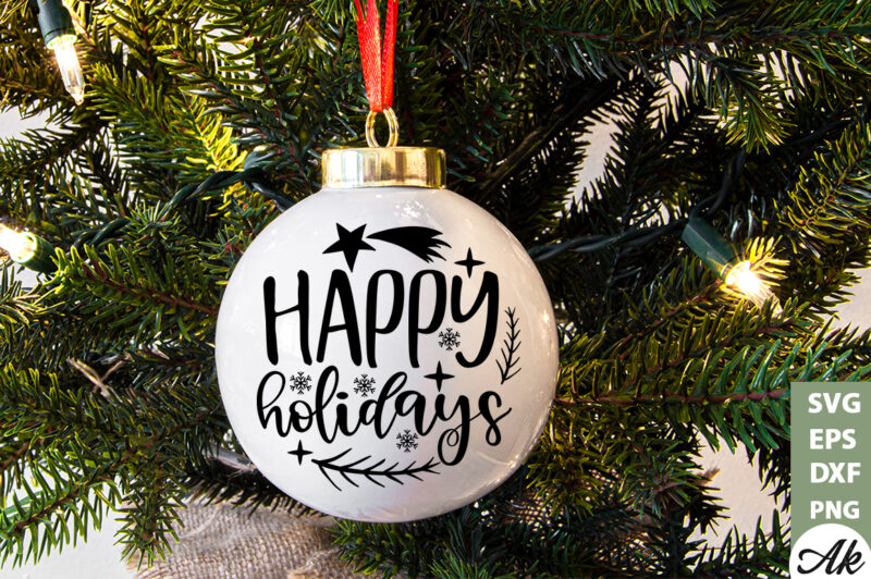 Happy holidays Round Sign SVG