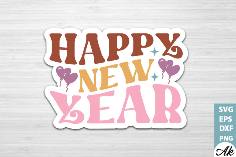 Happy new year Stickers Design