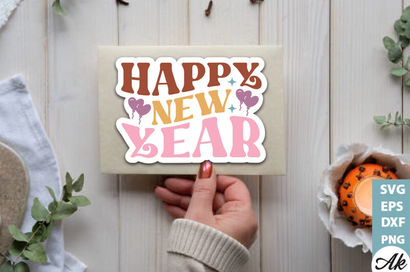 Happy new year Stickers Design