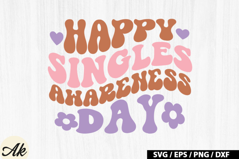 Happy singles awareness day Retro SVG