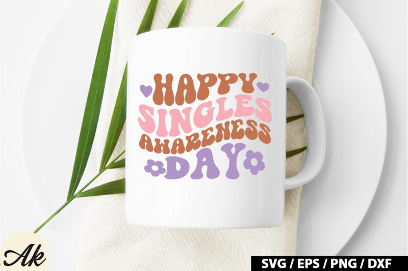Happy singles awareness day Retro SVG