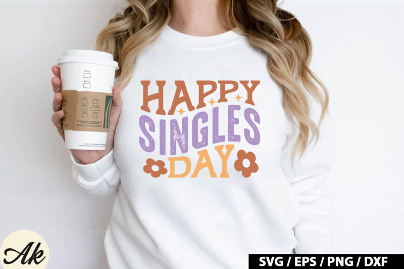 Happy singles day Retro SVG