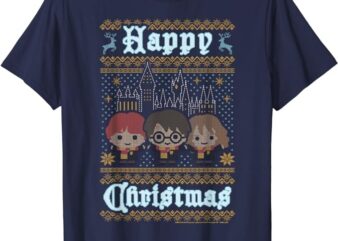 Harry Potter Happy Christmas Chibi Ugly Sweater T-Shirt