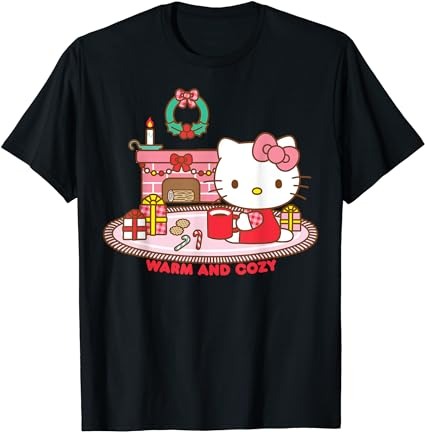 Hello kitty warm and cozy christmas t-shirt