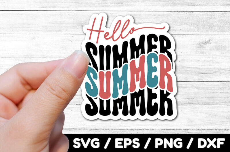 Retro Summer stickers SVG Bundle