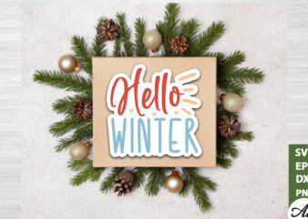 Hello winter Stickers Design