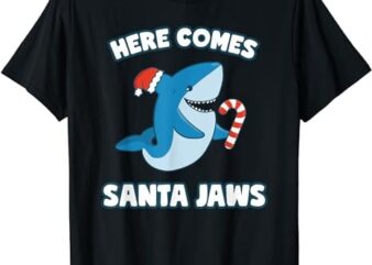 Here Comes Santa Jaws Funny Shark Christmas Holiday T-Shirt