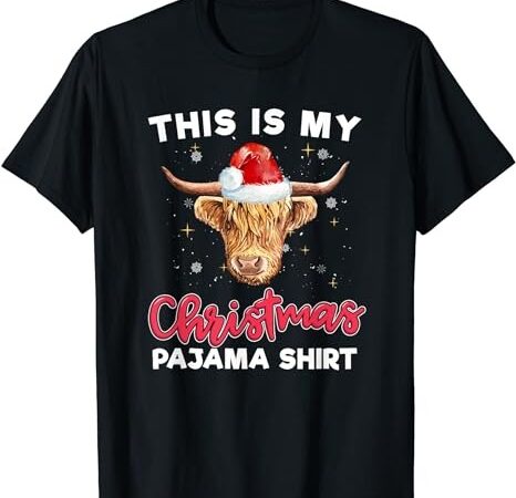 Highland cow christmas pajama santa cow lover t-shirt