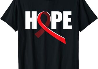 Hope Aids Support HIV Awareness Red Ribbon T-Shirt