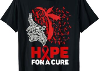 Hope For A Cure Red Ribbon National HIV Awareness Month T-Shirt