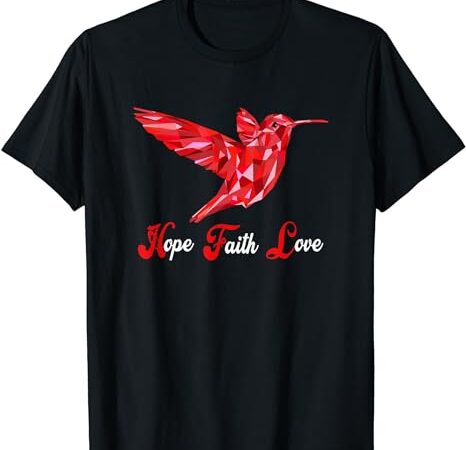 Humming-bird love faith hope world aids day t-shirt