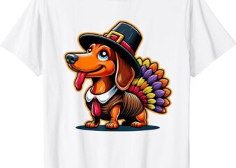 Humor Thanksgiving Turkey Weiner Dachshund Dog T-Shirt PNG File