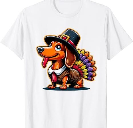 Humor thanksgiving turkey weiner dachshund dog t-shirt