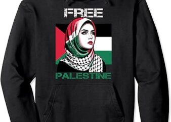 I Love Free Palestine Flag Save Gaza Strip Palestinian Pullover Hoodie