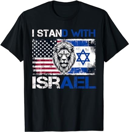 I stand with israel us support lion love israeli brotherhood t-shirt