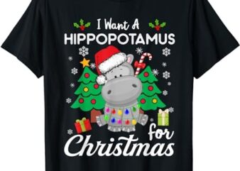 I Want A Hippopotamus For Christmas Cute Gift Xmas Costume T-Shirt
