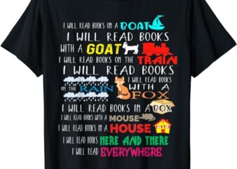 I Will Read Books On A Boat & Everywhere Reading Gifts Kids Short Sleeve T-Shirt