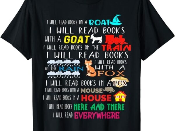 I will read books on a boat & everywhere reading gifts kids short sleeve t-shirt