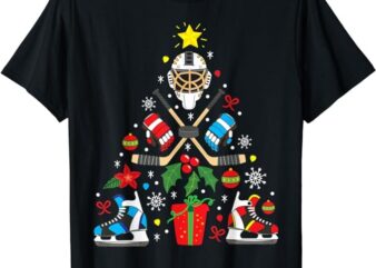 Ice Hockey Christmas Ornament Tree Funny Xmas Gift Boys T-Shirt