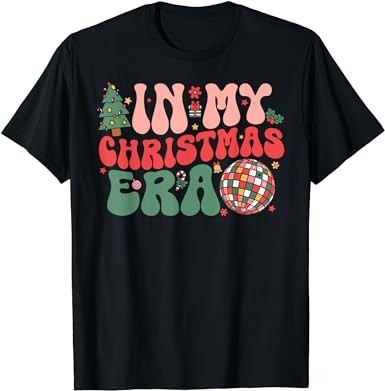 In my christmas era groovy retro christmas family matching t-shirt png file