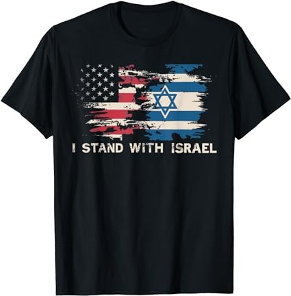 Israeli flag jewish star of david i stand with israel t-shirt