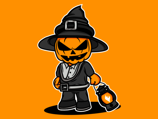 Jack o lantern witch vector clipart