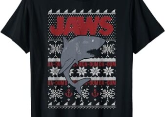 Jaws Dun Dun Shark Ugly Christmas Sweater Graphic T-Shirt T-Shirt