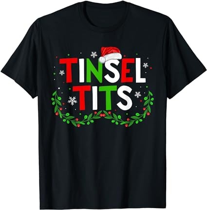 Jingle balls tinsel tits matching chestnuts christmas couple t-shirt 1