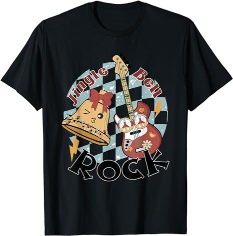 Jingle Bell Rock Rockin’ Christmas Tree Retro Music Gifts T-Shirt