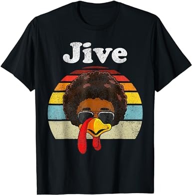 Jive thanksgiving turkey day funny face vintage retro style t-shirt