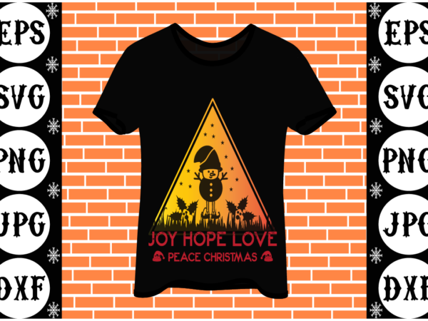 Joy hope love peace christmas vector clipart