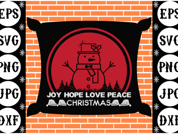 Joy hope love peace christmas vector clipart