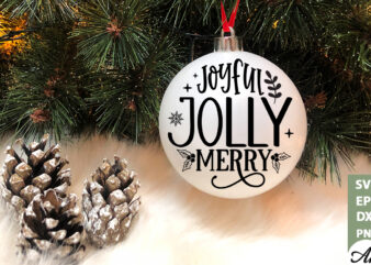 Joyful jolly merry Round Snig SVG
