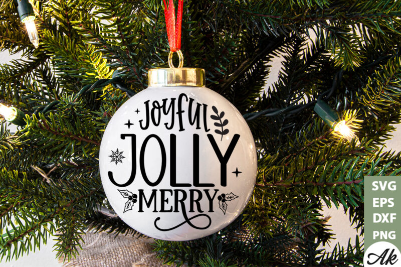 Joyful jolly merry Round Snig SVG