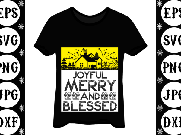 Joyful merry and blessed vector clipart