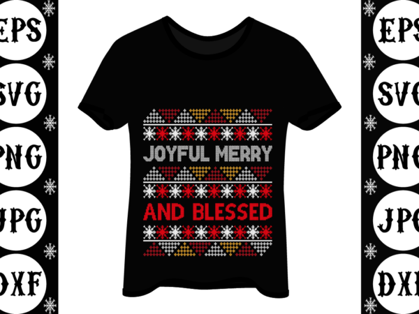 Joyful merry and blessed vector clipart