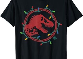 Jurassic World T-Rex Christmas Lights T-Shirt