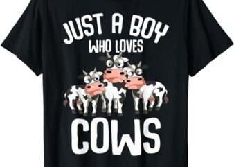 Just A Boy Who Loves Cows Farmers Cow Kids Toddler Boys T-Shirt