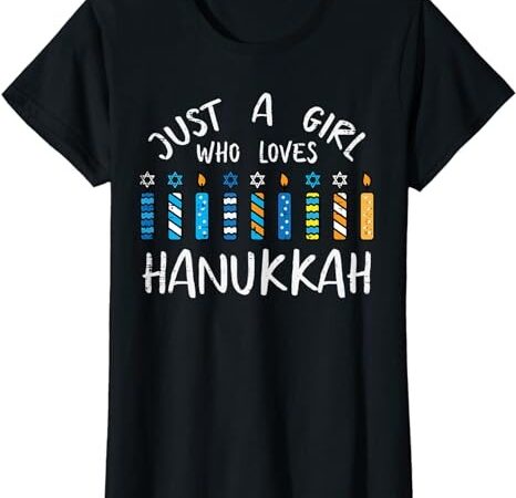 Just a girl love hanukkah chanukah jewish women kids toddler t-shirt