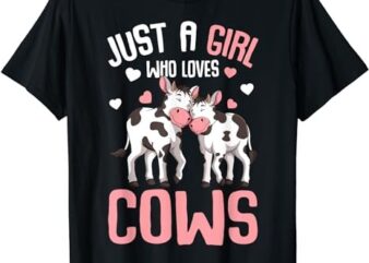 Just A Girl Who Loves Cows Farmers Cow Kids Girls T-Shirt