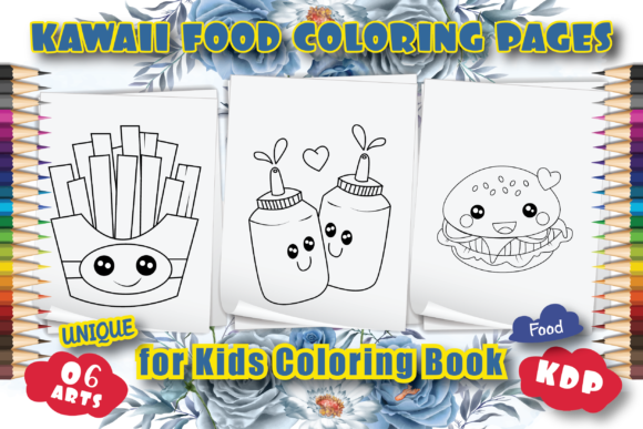 Kawaii food coloring book for kids vol-2 t shirt vector art