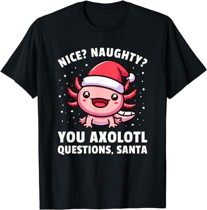 Kids Axolotl Shirt Boys Girls Axolotl Questions Christmas T-Shirt