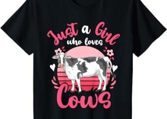 Kids Cow Just a Girl Who Loves Cows T-Shirt