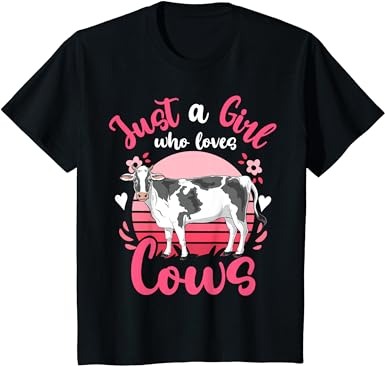 Kids cow just a girl who loves cows t-shirt